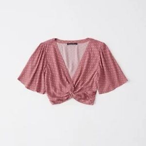 Abercrombie & Fitch Twist-Front Crop Top